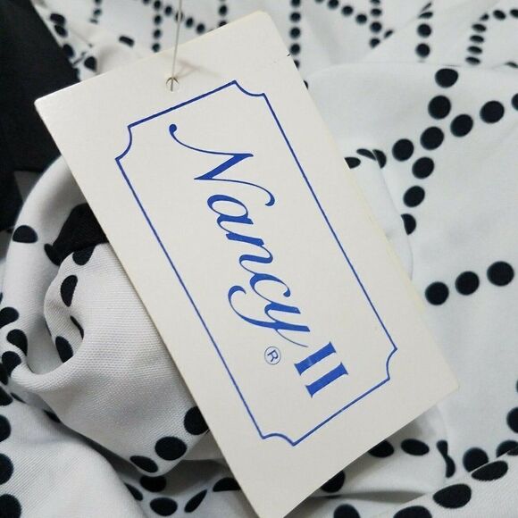 Vintage Nancy II Secretary Dress Size 18WP White Black Button Front 60s 70s - Picture 6 of 10